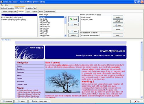 WonderWebWare Template Shaker 3.6 screenshot