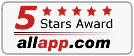 WonderWebware.com Screen Ruler received a 5 stars award from allapp.com